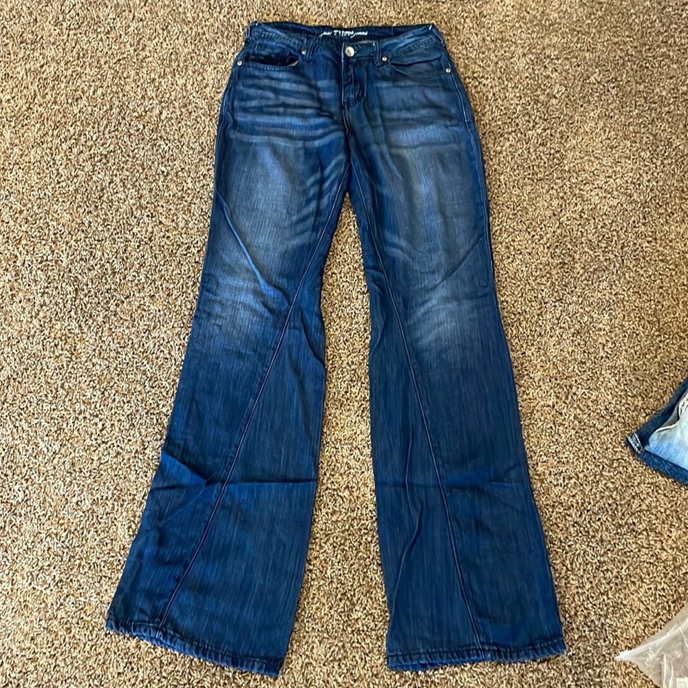 Cowgirl Tuff Dark Blue Flare Jeans